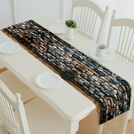 

ECZJNT Wood Textured In A Room Interior table runner table cloth tea table cloth 14x72 inch