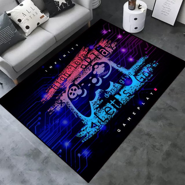 alfombra infantil alfombra salón alfombra baño felpudo Alfombras de Gamer con diseño de controlador de juego, alfombrillas antideslizantes para niños, alfombra para decoración de salas de estar, tapis