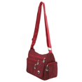 thumbnail image 4 of Woman Leisure Shoulder Bag Roomy Multiple Pockets Zipper Large Capacity Lightweight Portable Messenger Bag Red Nylon, 4 of 4