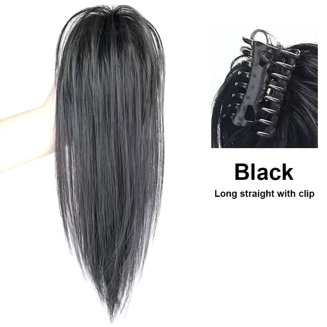 yeacher Élégante Extension de Cheveux à Clip pour Queue de Cheval en Cascade - Noir Naturel, Légère et Réutilisable pour Toute Occasion