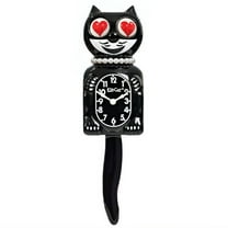 Heart Eyes Lady Kit Cat Clock 15.5" Classic Black Full Size Kit-Cat Klock with Moving Eyes and Tail Retro Style