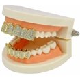 thumbnail image 2 of 18k chapado en oro Macro Pave Cz Iced-out Grillz kaili Sencillez, 2 of 3