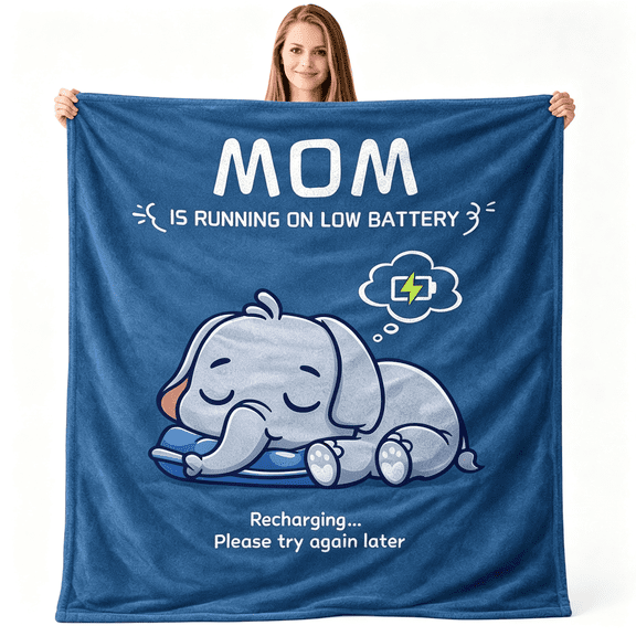 AUQ Funny Gifts for Moms Mothers Day,Birthday Gifts for Mom from Daughter Son,Mom’S Charging Blanket,New Mom Gifts for Women,Soft Blanket Throw for Napping Travel 50X60’’