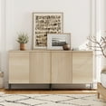 thumbnail image 4 of 4 Pcs Bedroom Set，Wooden Dresser and Nightstand Sets for Bedroom, Reeded Dresser Set with Adjustable Shelves, Night Stand of 2 with Charging Station, 4 of 13
