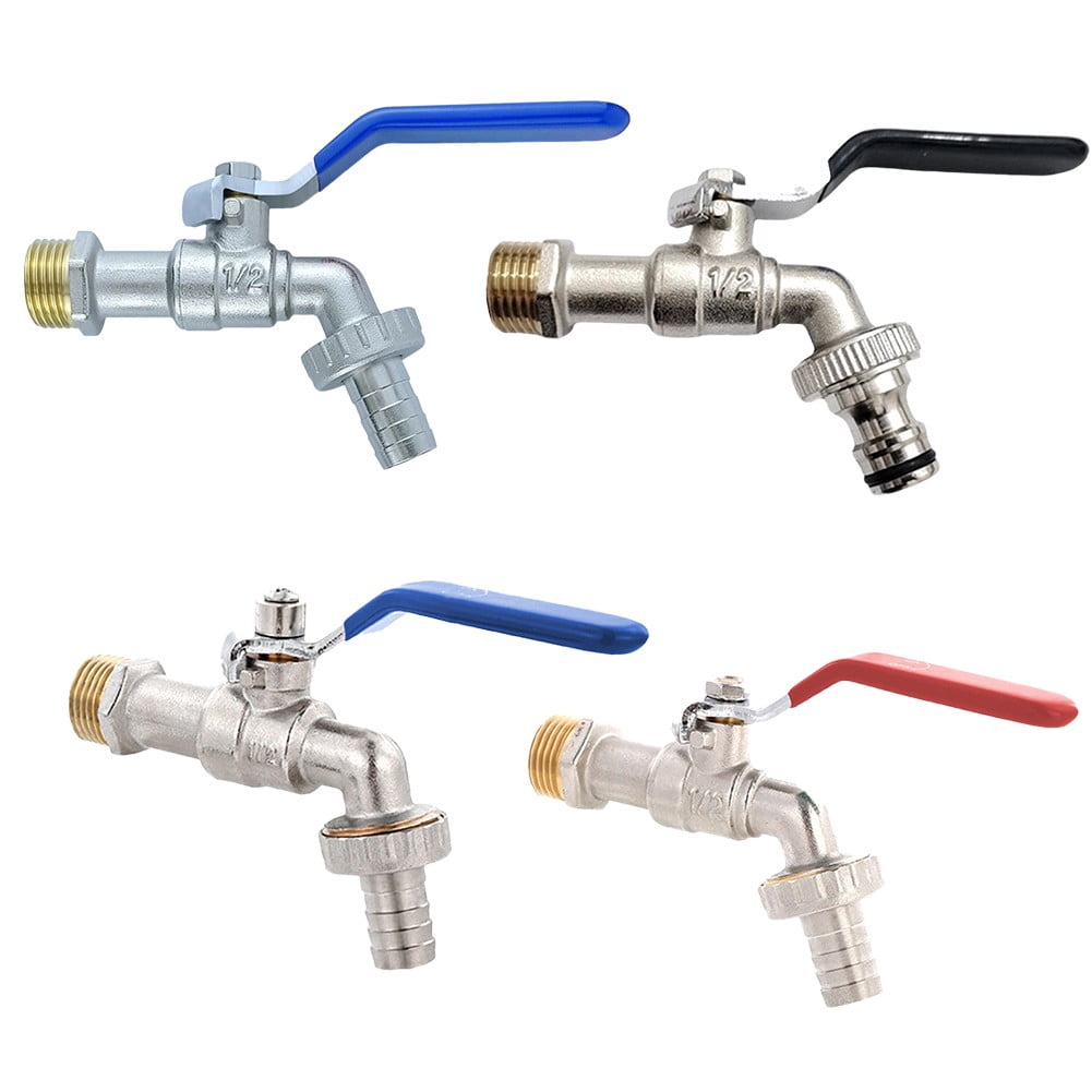 RichLink Single Long Handle Tap Brass Water Faucet Antifreeze Outdoor Garden Irrigation blue