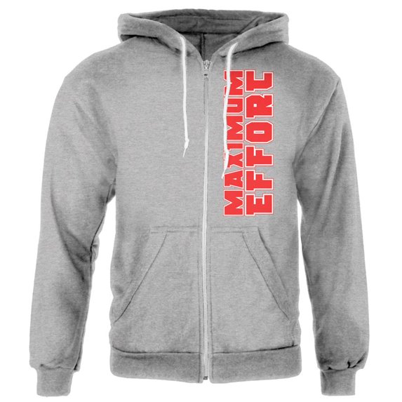 Maximum Effort Mens Full Zip Hoodie Heather 2XL