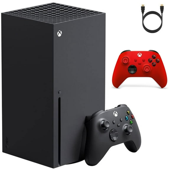 Microsoft Xbox Series X 2 Controllers Gaming Bundle, with Extra Red Xbox Wireless Controller   Mazepoly Accessories