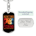 thumbnail image 2 of Hunting Fishing Stainless Steel or 18k Gold Premium Swivel Dog Tag Keychain, 2 of 10