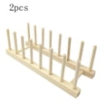 thumbnail image 3 of Estante para platos de 2 partes, estante para platos, estante de madera para cocina madera para guardar platos, libros, copas de vino Adepaton WL-00698, 3 of 7