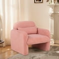 thumbnail image 6 of Pawverly Teddy Fleece Accent Chair with Pillow, Upholstered Armchair Single Sofa Chair for Living Room, Bedroom, or Study, Pink Sherpa Fabric, 6 of 9