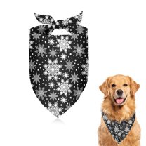 Dog Bandana 1 Pack,Black Christmas Snowflake Pattern Bandanas for Dogs,Cat Bandana,Small/ Large Dog Bandana 2 Size,Dog Bandanas Girl Boy