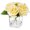 Beige, variant on Enova Home 4 Large Heads Artificial Velvet Roses Faux Flowers in Cube Glass Vase with Faux Water for Home Office Wedding Decoration (Beige)