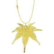 Real Leaf PENDANT with Chain Japanese Maple in 24K Yellow Gold Necklace