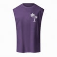 thumbnail image 4 of HCNTES Men's Tank Top Cotton Muscle Workout Gym Shirts Moisture Wicking Lightweight Summer Casual Sleeveless Shirts(Purple,S), 4 of 4