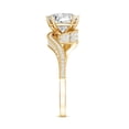 thumbnail image 4 of Rosec Jewels Certified Moissanite Princess Cut Engagement Ring 3 Carat - Designer Bypass Ring for Women - 8 mm - D-VS1 Quality, 14K Yellow Gold, US 7.50, 4 of 9