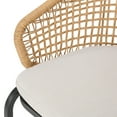 thumbnail image 4 of Noble House Arias Outdoor Faux Wicker/Cast Iron Club Chair in Brown (Set of 2), 4 of 9