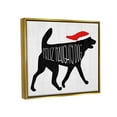 thumbnail image 3 of Feliz Naughty Dog Funny Pet Holiday Graphic Art Metallic Gold Framed Art Print Wall Art, 3 of 6