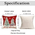 thumbnail image 2 of Merry Christmas Tree Throw Pillow Covers 18x18 Inch Red White Snowflake Winter Holiday Pillow Case Jingle Bells Farmhouse Decorations Cushion Cover for Sofa Couch, 2 of 6