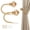Gold, variant on Threns 2 Pack Curtain Holdbacks, Metal Decorative Window Drapery Tiebacks, Curtain Tie Back Hooks for Wall, Silver, 4.9" x 4.3"