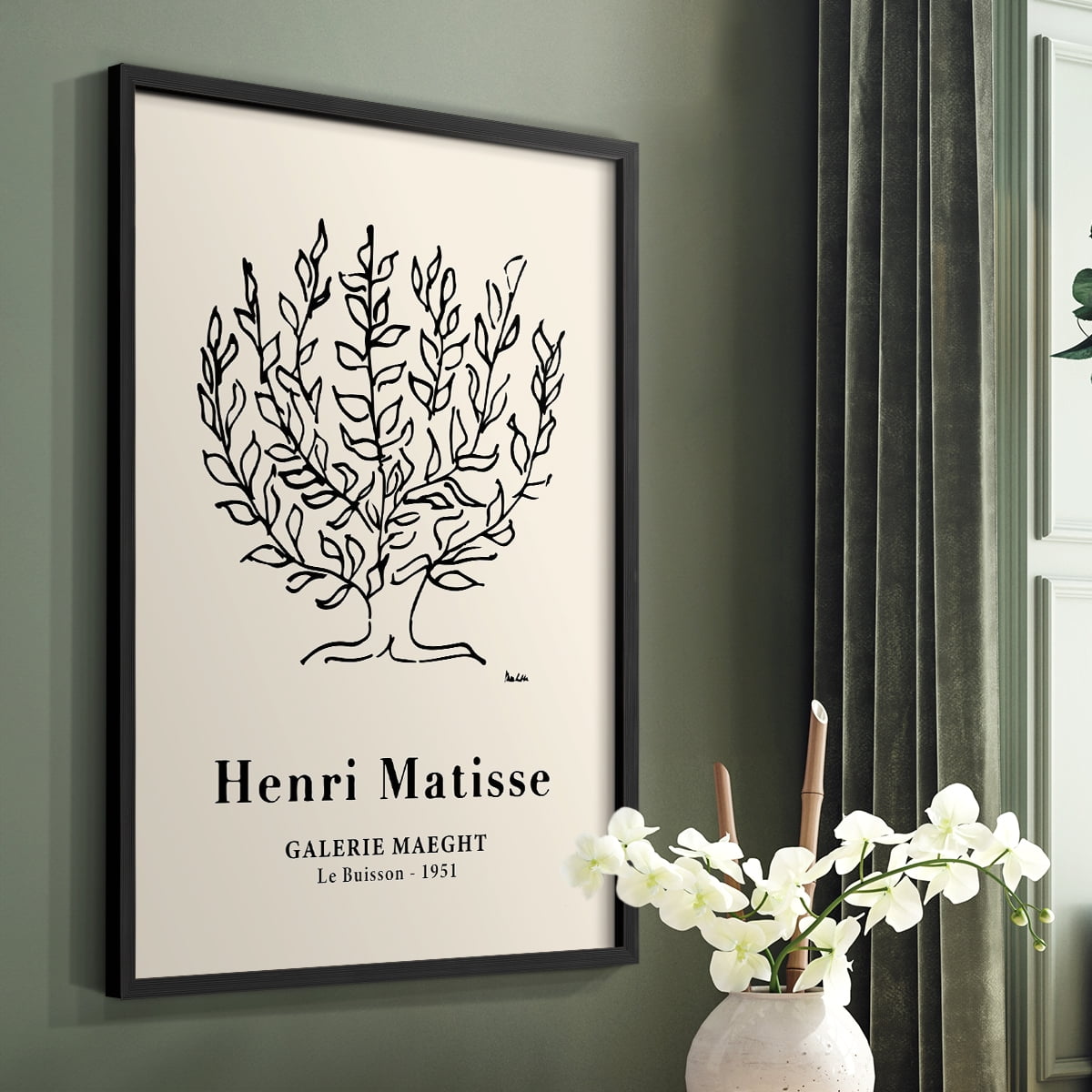 Matisse CXLVIII Framed Print in Black Solid Wood 11 x 14 Framed Print