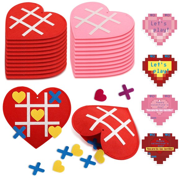 Juego Tic Tac Toe Axcoix para el Día de San Valentín con tarjetas de intercambio