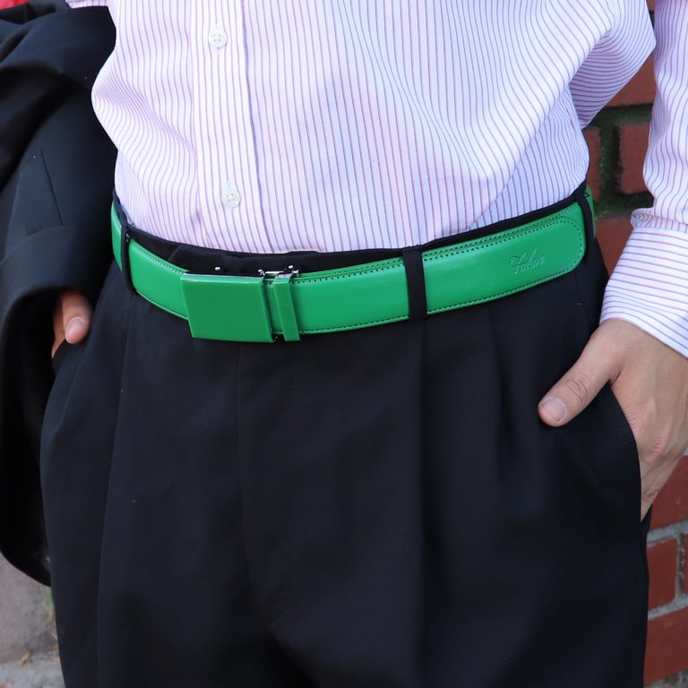 Falari Genuine Leather Ratchet Belt, Kelly Green photo 5