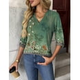 thumbnail image 5 of Zeagoo Women's Shirts Dressy Casual Long Sleeve Tops V Neck Floral Blouses Business Work Tee Tshirts, 5 of 7