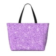 thumbnail image 2 of Sigee Lilac Glittering Print Extra Large Waterproof Beach Travel Bag with Zipper - Durable and Versatile for Vacation, Gym, and Daily Use, 2 of 7