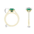 thumbnail image 5 of Rosec Jewels Solitaire Created Emerald Ring with Diamond Side Stones (8 mm) - AAAA Quality, 14K Yellow Gold, US 6.50, 5 of 8