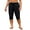 Black, variant on Charmo Drawstring Swim Bottoms for Womens V Slit Swim Capris Swim Pants with Pockets