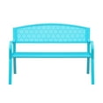 thumbnail image 3 of Abble Outdoor Metal Garden Bench Steel Patio Loveseat Park Bench - Blue, 3 of 6