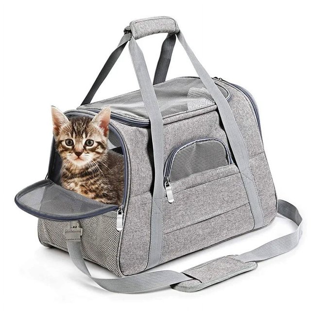 Airline Approved Soft Pet Carriers Portable Breathable Foldable Bag Cat Dog Carrier Bags ShopWise Round