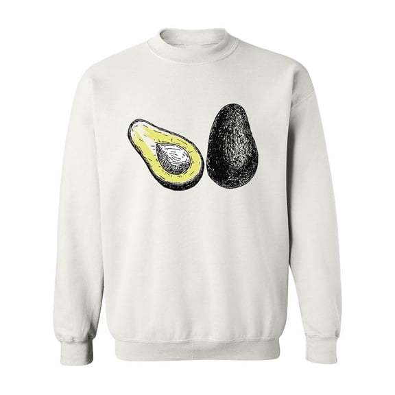 Avocado Halves Drawing Sweatshirt Men -Image by Shutterstock, Male 3X-Large