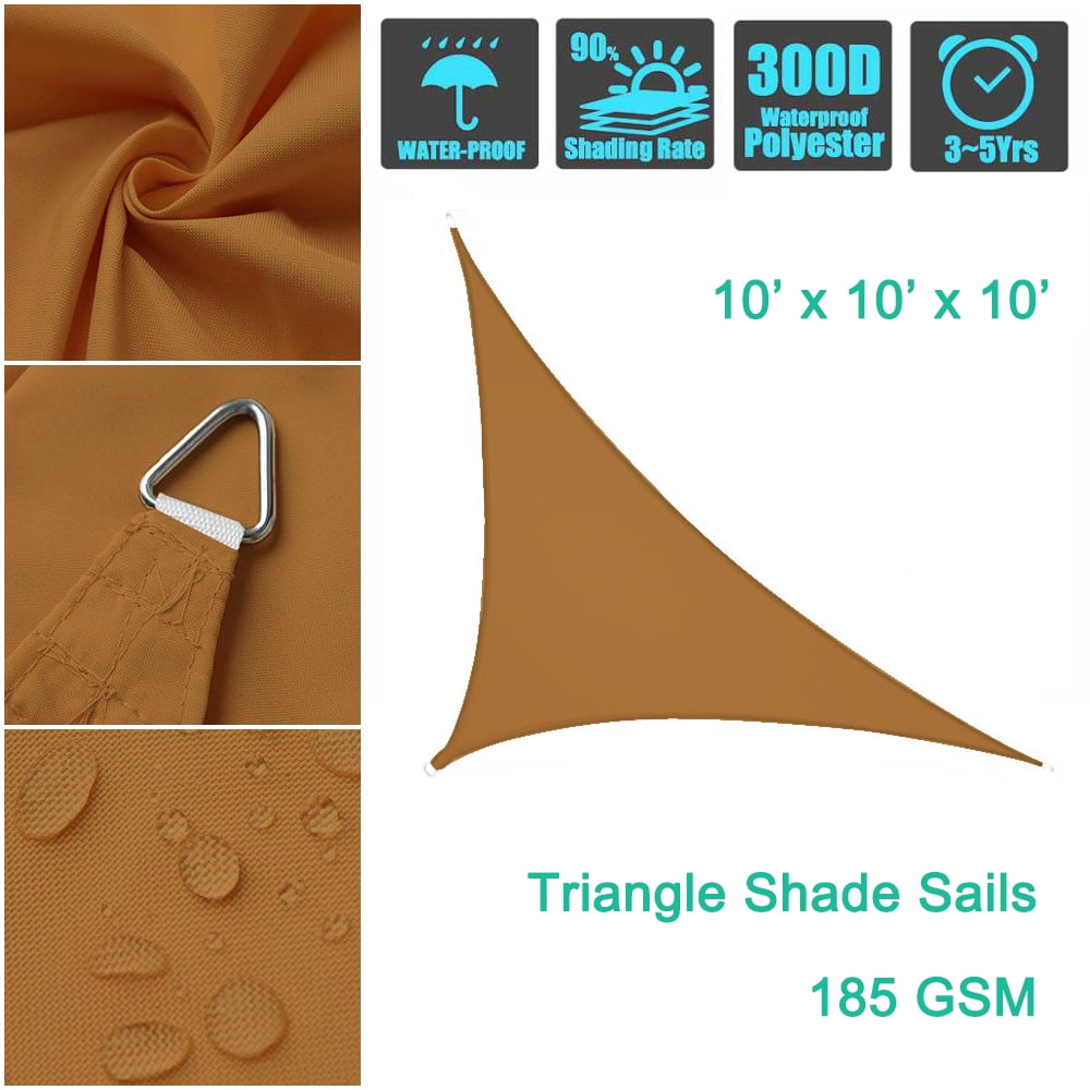 Voile D'ombrage Triangle - Protection UV 98%, Imperméable, Pour Terrasse, Jardin, Piscine - Avec Kit De Fixation