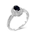 thumbnail image 2 of JewelersClub Sapphire Ring Birthstone Jewelry – 0.65 Carat Sapphire Sterling Silver Ring Jewelry with White Diamond Accent – Gemstone Rings with Hypoallergenic Sterling Silver Band, 2 of 4