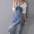 thumbnail image 6 of Daolelai 2023 New Women's Denim Skirt Ripped Overalls Women's Denim Skirt Overalls Skirt Women, 6 of 9