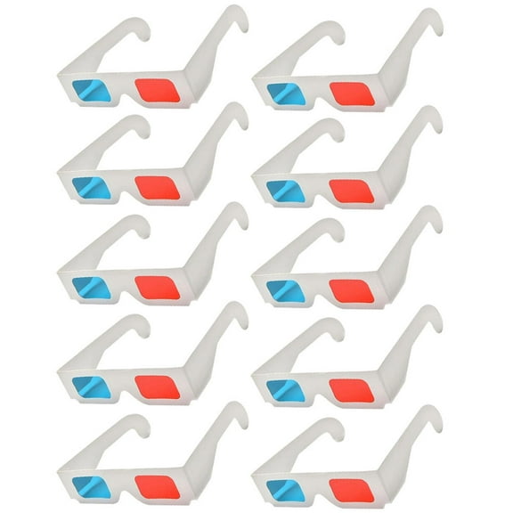 Worgeous 10 pcs 3D Style Glasses 3D Movie Glasses 3D Viewing Glasses Red and Blue 3D Glasses