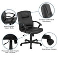 thumbnail image 3 of Flash Furniture Lake 5 Piece Rustic Gray Oval Conference Table Set with 4 Black LeatherSoft-Padded Task Chairs, 3 of 10