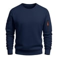 thumbnail image 3 of Chiccall Mens Crewneck Fleece Sweatshirts Long Sleeve Pullover Casual Solid Athletic Sweatshirts with Zipper Pocket, 3 of 7