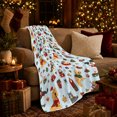 thumbnail image 3 of Cheerful Pets Festive Winter Wear Christmas Holiday, Festive Holiday Scene, Warm Flannel Blanket for Living Room and Bedroom, Animal Lovers Christmas Gift, Festive Home Decor, 3 of 9