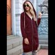 thumbnail image 5 of Sudadera con Capucha y Cremallera para Mujer, Chaqueta Informal de Larga para Otoño, Chaquetas Largas de Otoño con Bolsillos, Túnica Vino Tinto S, 5 of 9