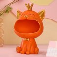 thumbnail image 1 of Figuras de arte de gato de la fortuna, caja de almacenamiento de artículos diversos para decoración de tienda (naranja), 1 of 5