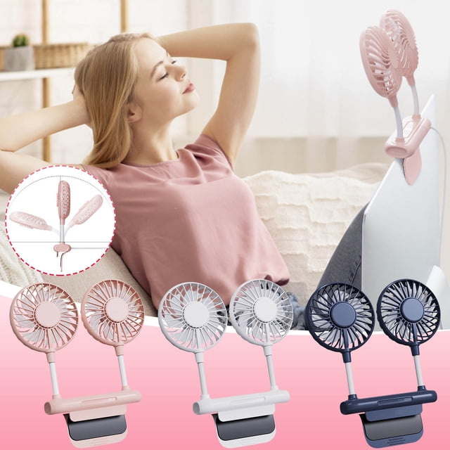 Iumwxz Portable Fan Computer Screen Fan, Usb Desktop Small Fan, Refrigeration Device, High Wind Power, Back Clip Type, Super Silent, Small Mini Fan Blue Plastic Today Discount