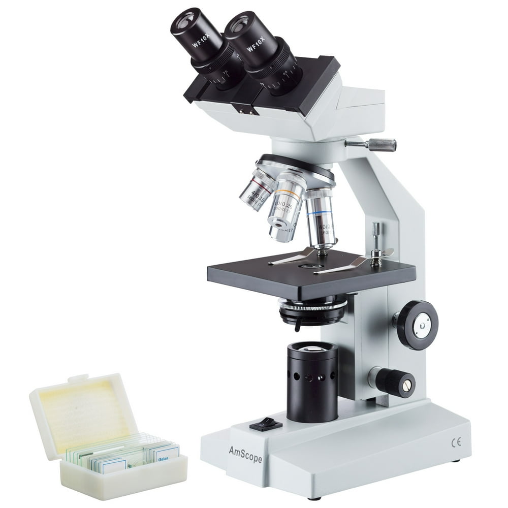 AmScope 40x 1000x Binocular Biological Microscope Slides New amscope-40x-1000x-binocular-biological-microscope-slides-new