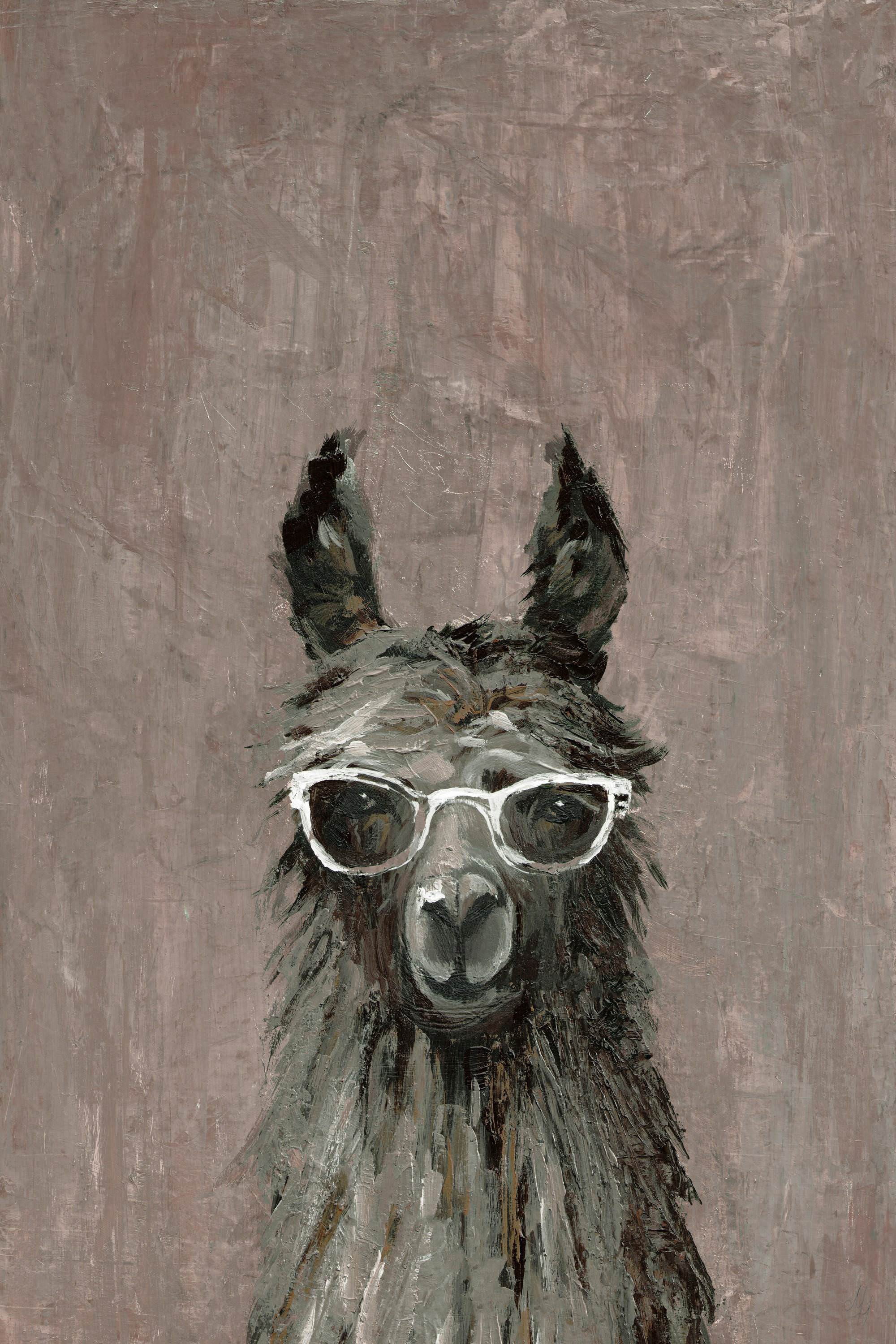 Happy Llama II Painting Print on Wrapped Canvas