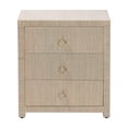 thumbnail image 3 of bali & pari Quinn Bohemian Woven Natural Grasscloth 3-Drawer Nightstand, 3 of 11