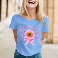 thumbnail image 2 of Cancer Shirts Women Fight Cancer Shirt Cancer Awareness Tshirt Pink Ribbon Cancer Awareness T-Shirt Cancer Awareness Tee Tops (Blue, XL), 2 of 4