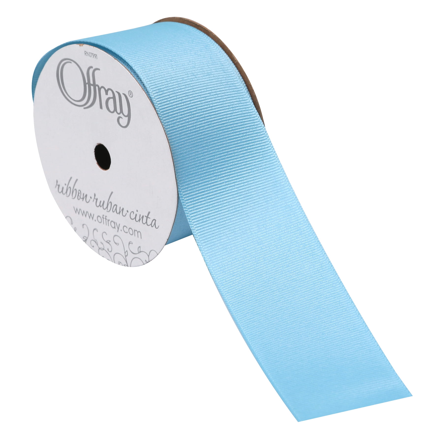 Offray Ribbon, Powder Blue 1 1/2 inch Grosgrain Polyester Ribbon for Sewing, Crafts, and Gifting