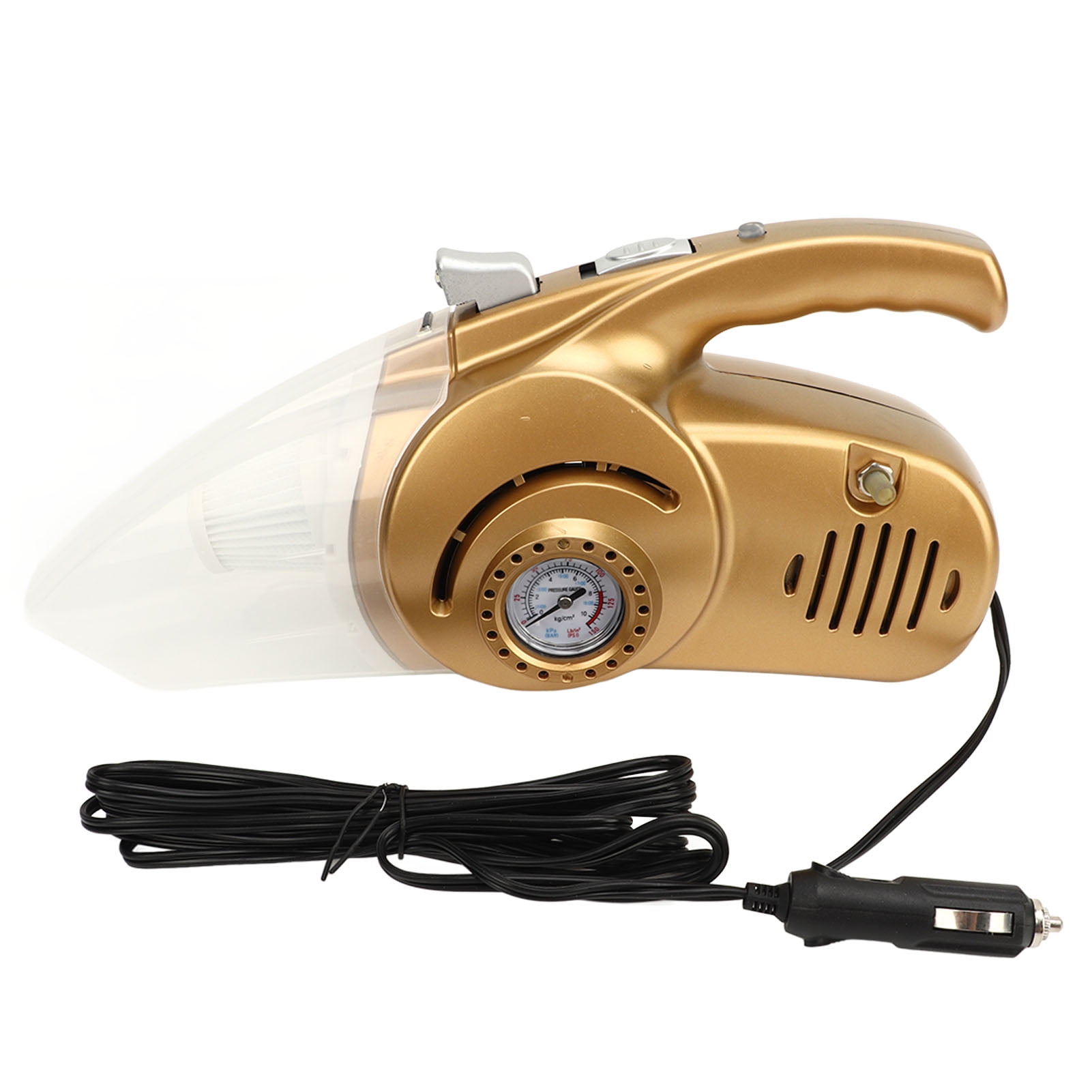 Handheld Car Vacuum Cleaner, DC 12V Tire Inflator Vacuum Cleaner Gold  For Home