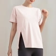 thumbnail image 5 of fatyb Workout Tops for Women Yoga Short Sleeve Activewear T Shirts Athletic Tee Tops with Side Split, 5 of 5
